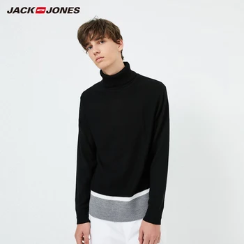 

JackJones Men's High-neck Contrasting Woolen Casual Warm Knit Sweater| 219424523