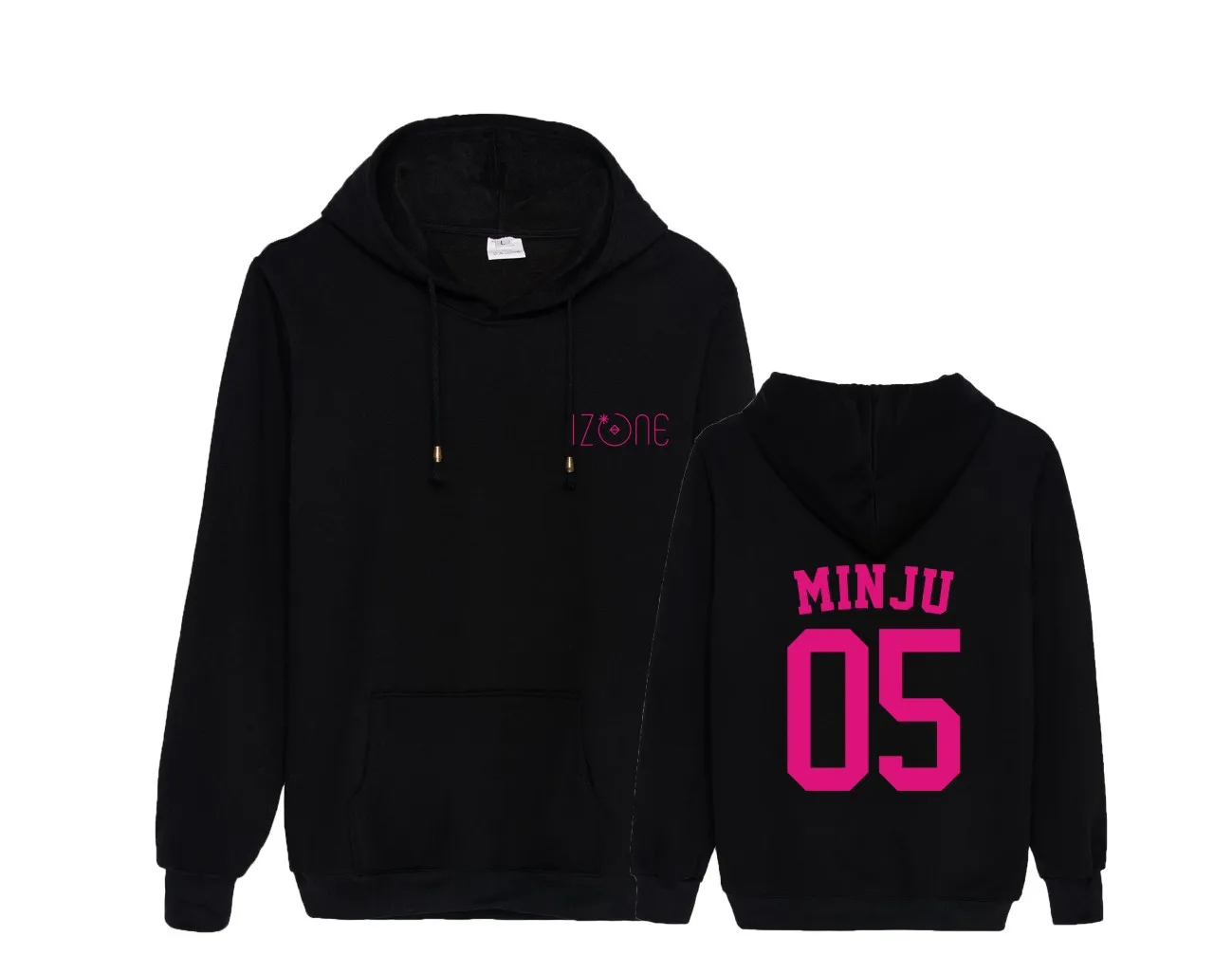 KPOP IZONE комбинированный член с той же толстовкой Студенческая Мужская и Женская свободная Подростковая Мужская и женская хлопковая дропшиппинг - Цвет: black6