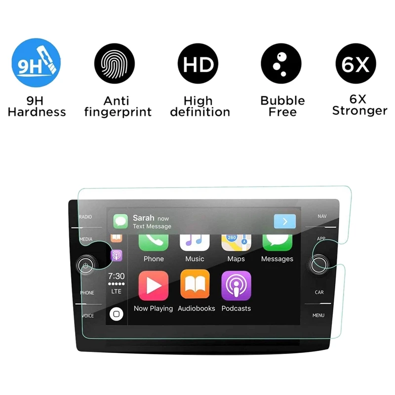 

For Tiguan 2018 2019 8 Inch 9H Tempered Glass Film Car Navigation Screen Protector Center Press Display Screen Protector Anti Sc
