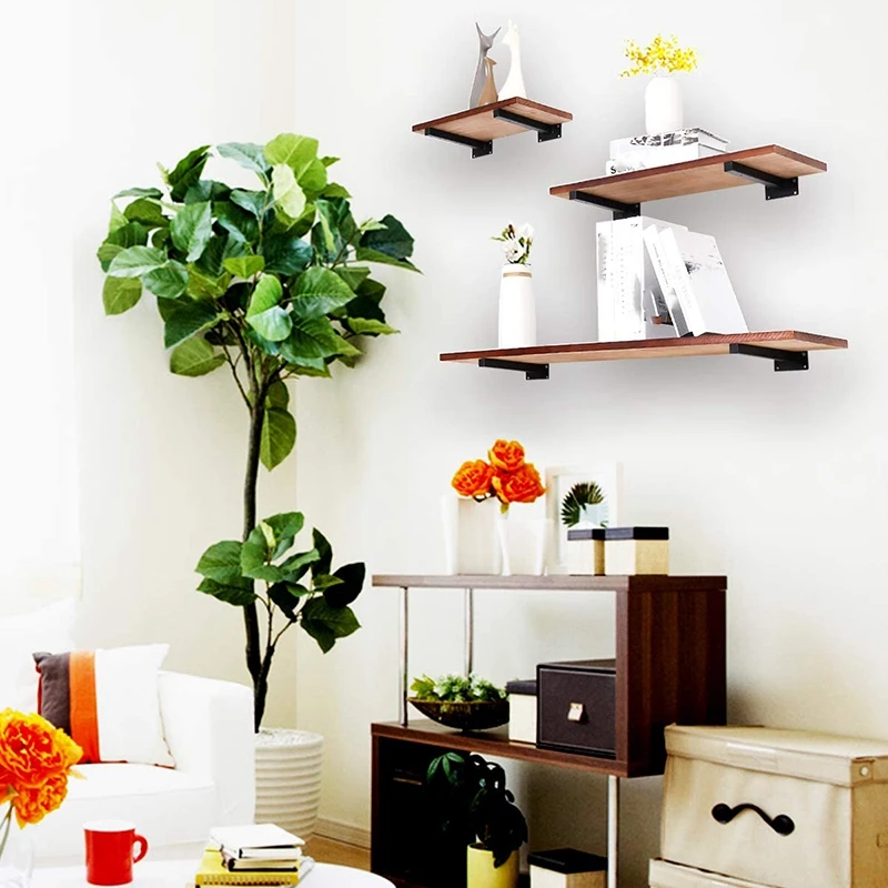 Черный железный кронштейн для полки 10 дюймов DIY открытый стеллаж промышленный