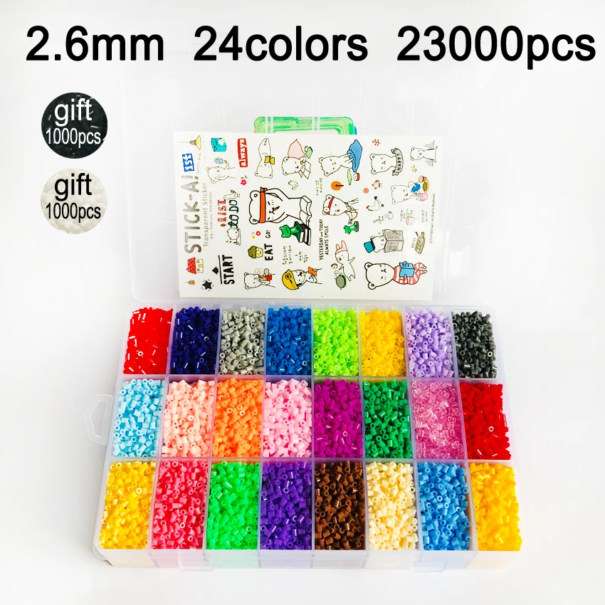 DOLLRYGA 24 Цвета 23000 шт. 2 6 мм Хама бусины образования гарантия качества perler