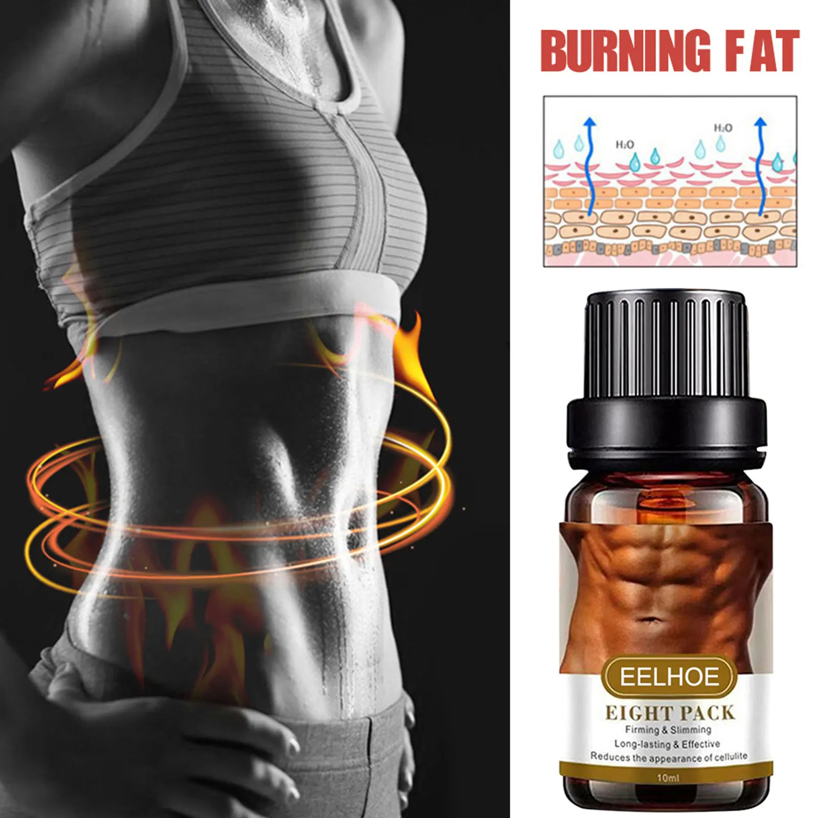 10ml Powerful Abdominal Muscle Essential Oil Fat Burner Firming Shaping