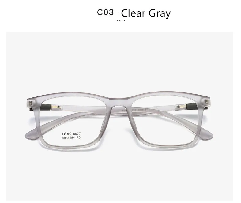 C3 Matte Gray Ретро очки для чтения, мужские очки по рецепту, TR90, женские квадратные оправы для очков, мужские роскошные стильные оптические модные компьютерные очки - Цвет оправы: C3 Matte Gray