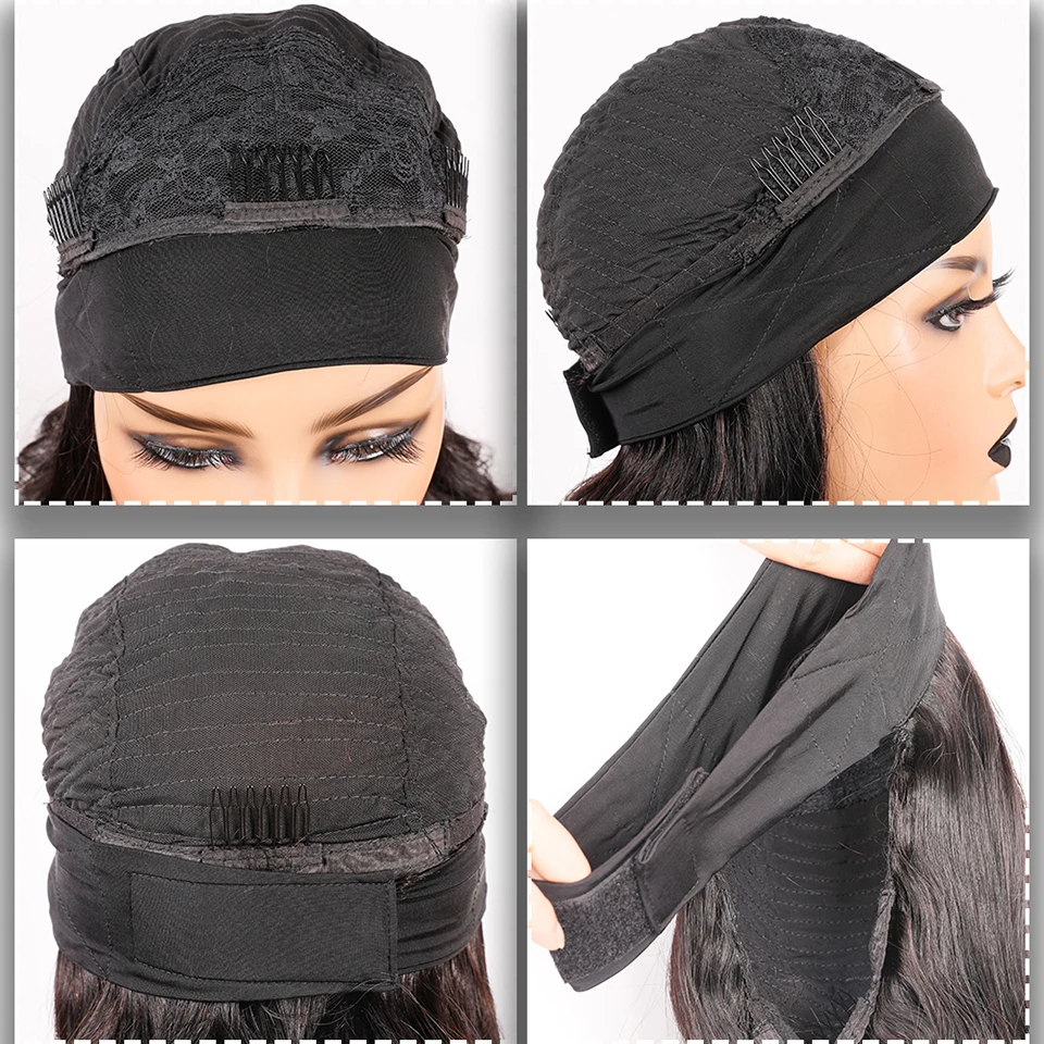 Afro Kinky Curly Headband Human Hair Wig For Black Women Curly Wigs With Headband Random Gift Full Machine Remy Glueless