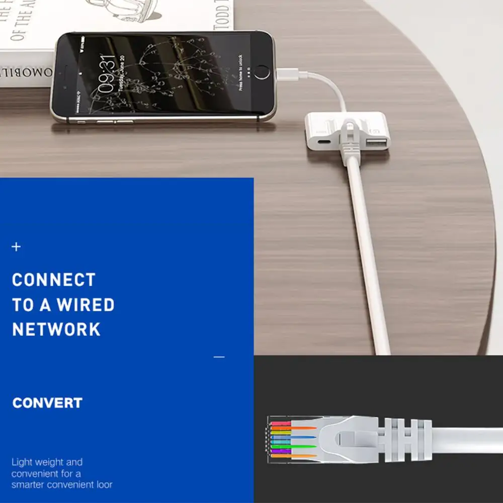 Адаптер Lightning для RJ45 Ethernet LAN проводной сети с зарядкой и USB 3 камера ридер порт для iPhone/iPad OTG адаптер