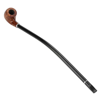 

40.5cm / 15.9in Exquisite Long Cigarette Holder Exquisite Long Brown Handle Wooden Tobacco Cigarette Smoke Pipe With Box CF5012