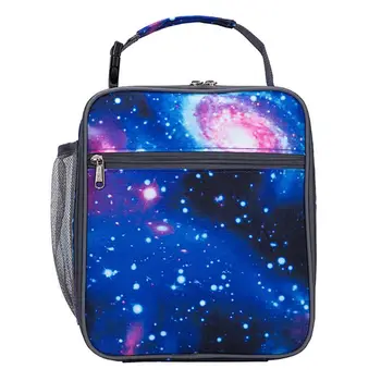 

Starry Sky Pattern Lunch Box Heat Insulated Cooler Meal Container Handbag for Office Work School Picnic