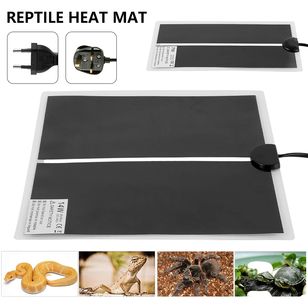 Adjustable Temperature Controller Reptiles Heat Mat 7W/14W Climbing Pet