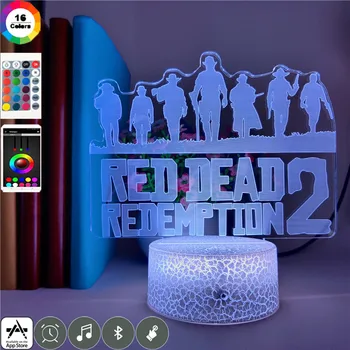 

Smart Phone Control Lamp Game Red Dead Redemption 2 Acrylic 7 Color Changing Led Nightlight Home Party Three-dimensional Decor