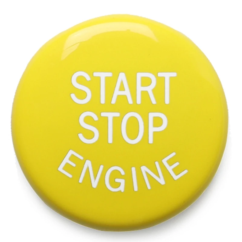 Yellow Engine Start Stop Button Cover for BMW E-Chassis E46 E60 E90 E92 E87 E82 E64 E70 E71 E53 E89 E39 - Цена: 
