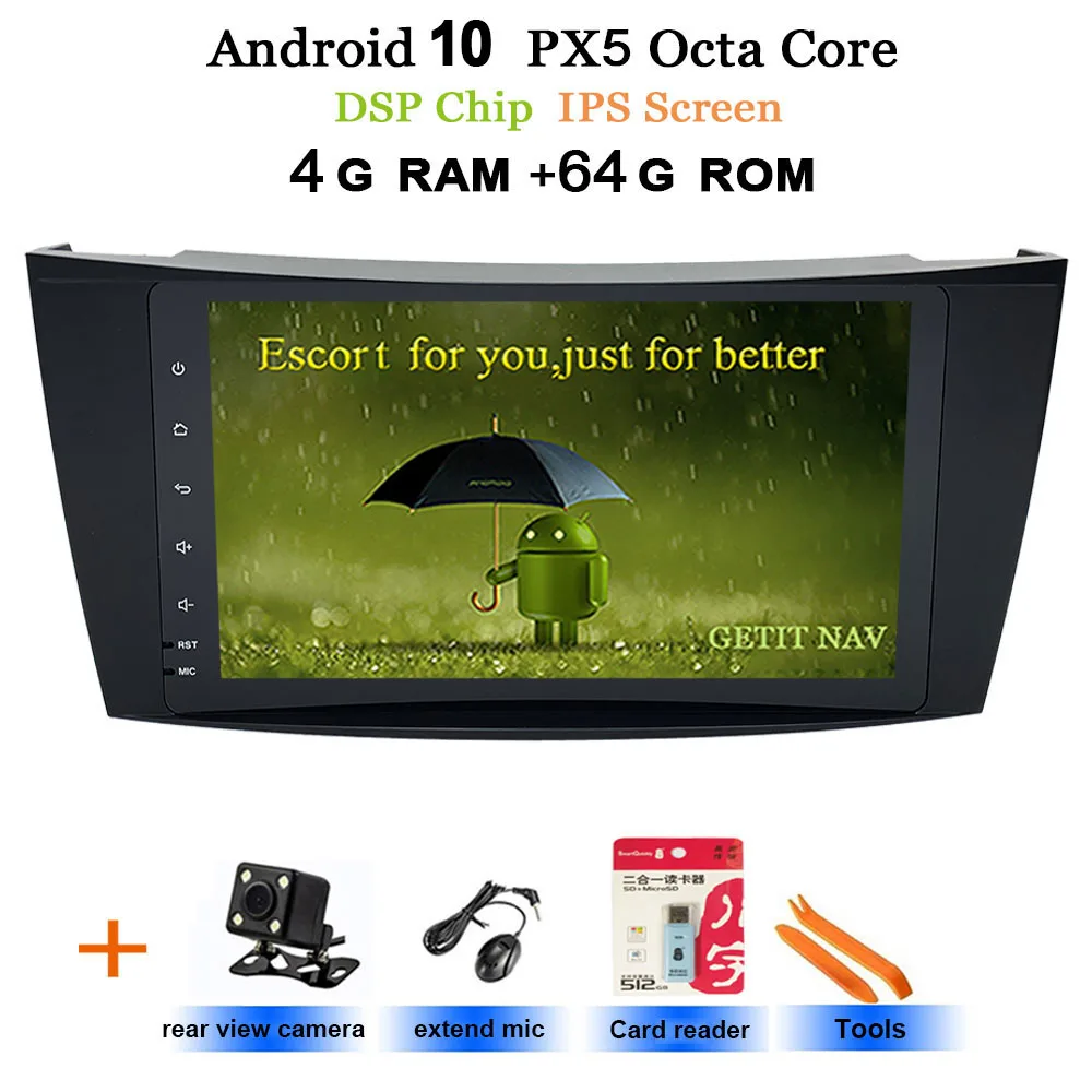 DSP-IPS CAM DSP ips 4G 64G Android 10 2 din Автомобильный dvd-плеер для Mercedes Benz e-класс W211 E200 E220 E300 E350 E240 E270 E280 CLS класс W219 - Цвет: DSP-IPS CAM