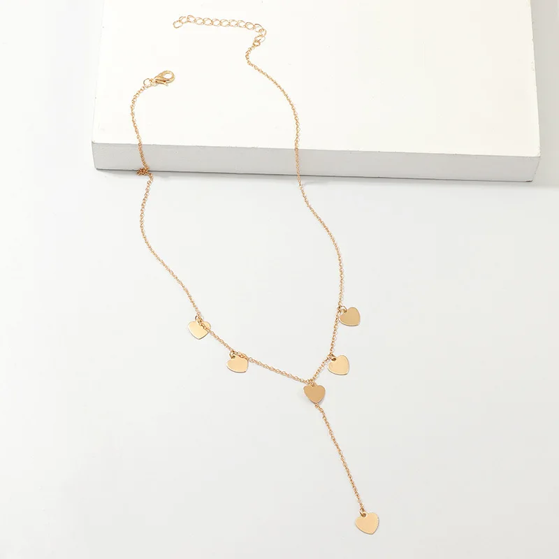 Простое стильное длинное ожерелье для женщин Модный чокер с подвеской в форме сердца ожерелье колье подарок ювелирные изделия