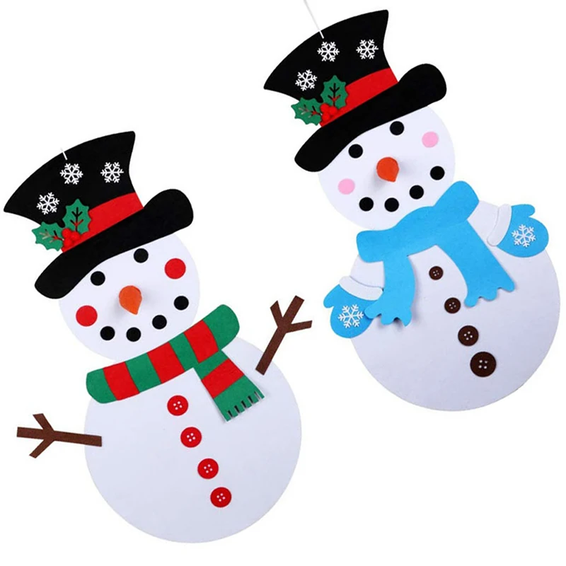 1Pcs DIY Christmas Tree Snowman With Ornaments Fake Christmas Tree Kids Toys Christmas Party Decoration New Year