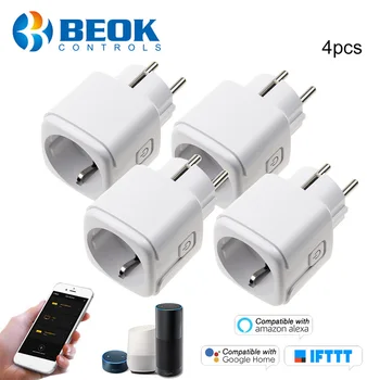 

4 Pcs WIFi Smart Plug Extender EU Mini Socket 16A Smart APP Control with Timer Support Tuya Smart Life Google Home Alexa