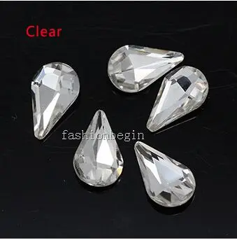 clear 20p 6x10 мм слеза с заостренным фольгированным дном назад стеклянный модный Камень Кристалл Стразы дизайн ногтей украшение ожерелье брошь ремонт ювелирных изделий - Цвет: clear