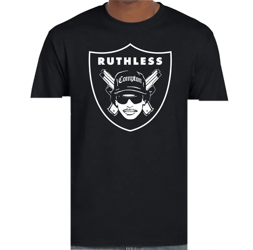 Eazy E Compton Raiders Мужская футболка Nwa Окленд безжалостные записи прямо из подростков