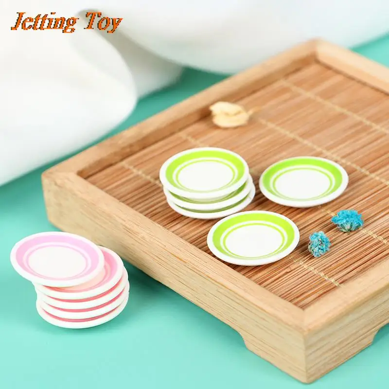 5Pcs/Set Kitchen Toys Doll house Colorful Dinner Plates Doll Durable Mini Food Dishes Tableware Miniature House Accessories