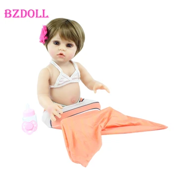 

48cm New Face Full Silicone Reborn Baby Doll Toys For Girl 19 inch Soft Vinyl Clownfish Babies Cute Birthday Gift Bonecas Kids