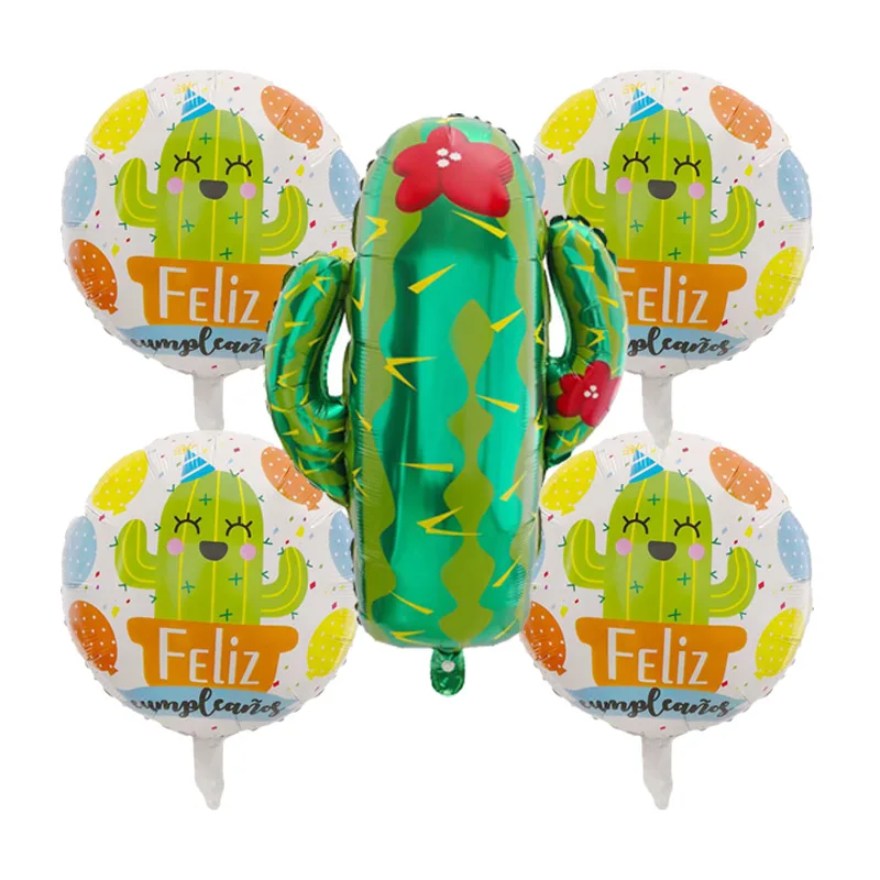 5pcs 73*63cm cactus big size balloons 18inch round shape cactus for kids boy girl gifts cactus party summer party adult celebrat