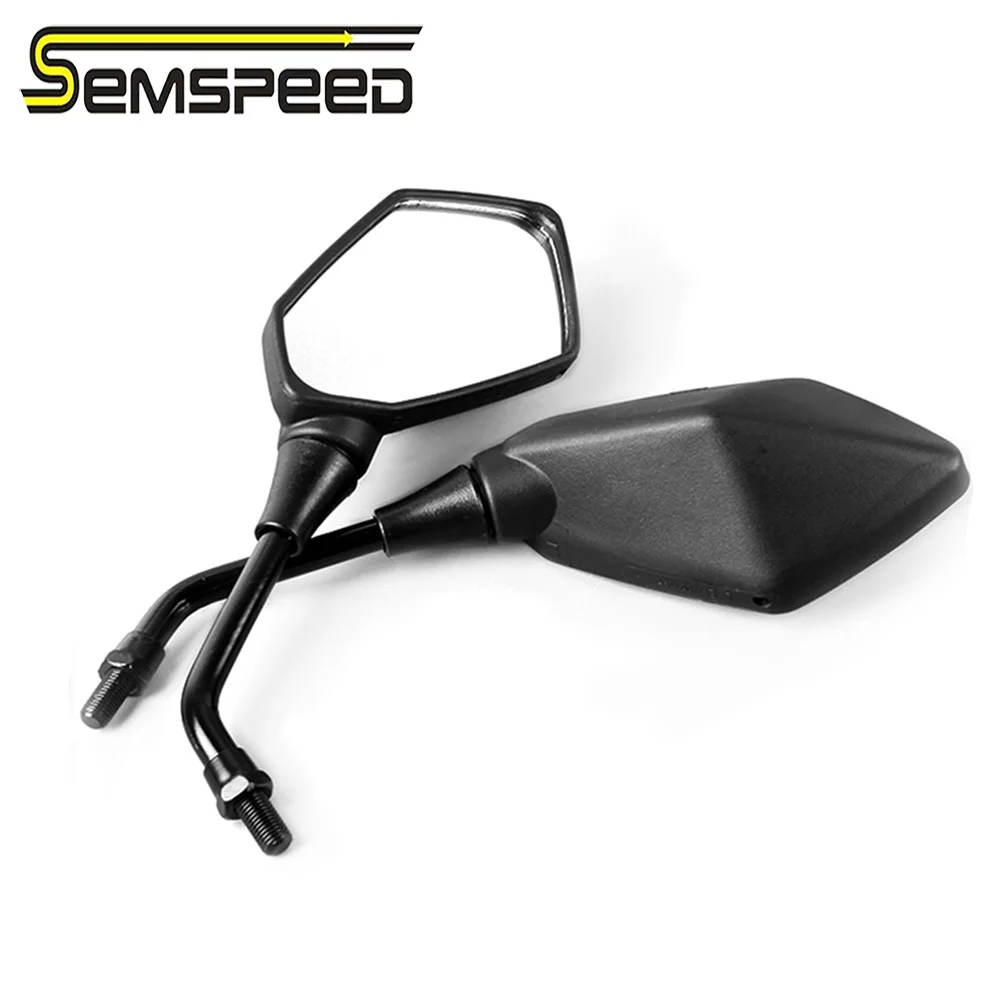 SEMSPEED универсальные 8 мм 10 мм зеркала из углеродного волокна для мотоцикла, скутера, электровелосипеда, зеркала заднего вида, Электромобиль, заднее боковое зеркало