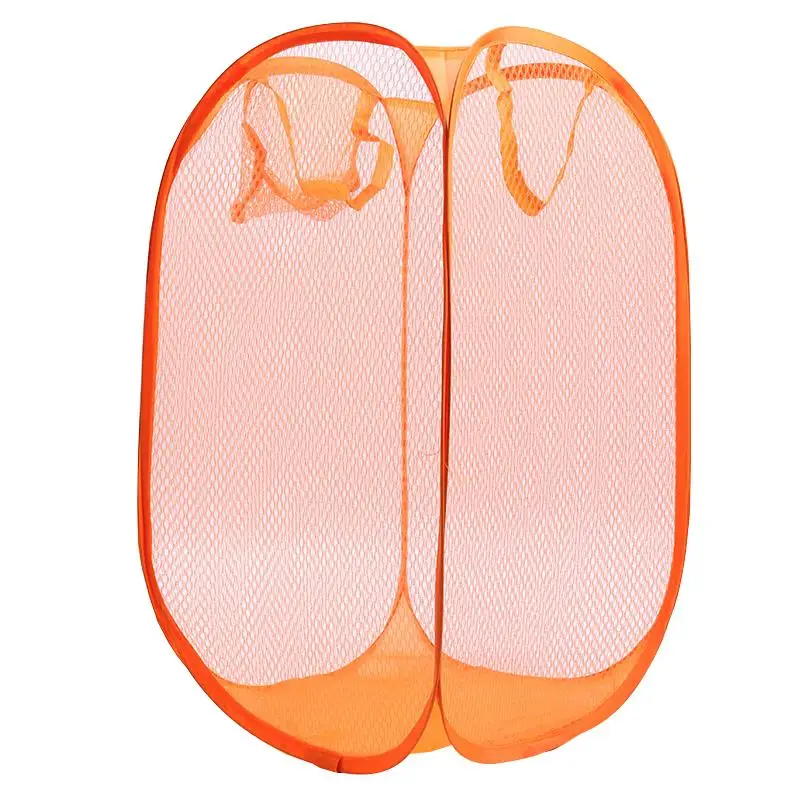1PC Mesh Laundry Hamper Foldable Breathable Clothes Bin Towels Bags Toys Basket Household Versatile Sundries Storage Organizer 