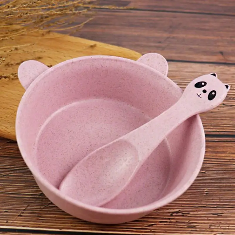 Горячий-2 шт/набор для кормления ребенка еда посуда панда Пшеница детские блюда экологически чистые детские тренировочные столовые