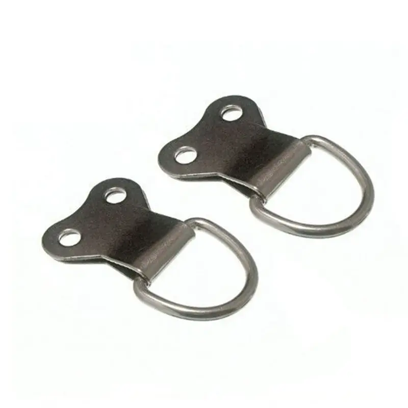 

picture frame hanging D ring double NP nickel plated with screws ( pack of 10 )