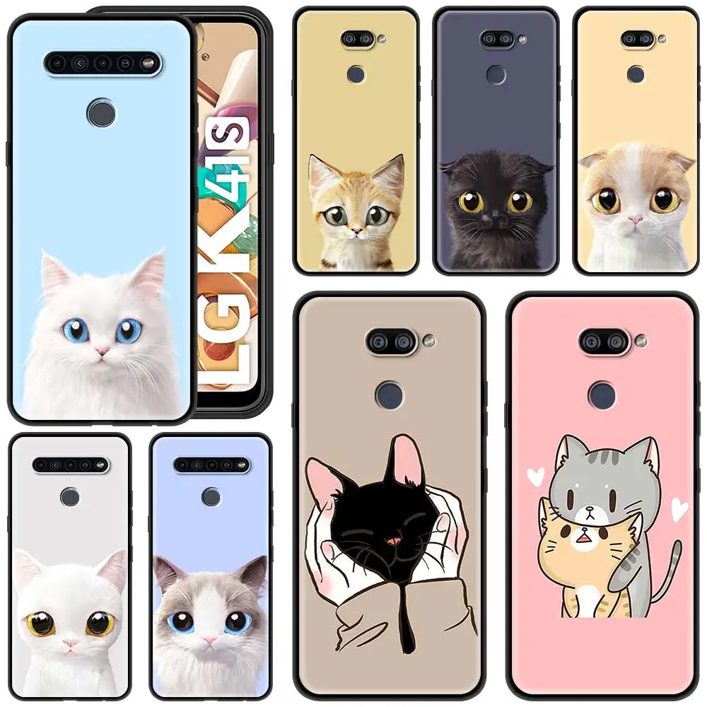 Мягкий чехол с милым котенком для LG K41s K61 G6 K40s K40 K50s G7 G8 ThinQ Q70 Q51 Q60 Q61 K42 K51s K52 K62 K71