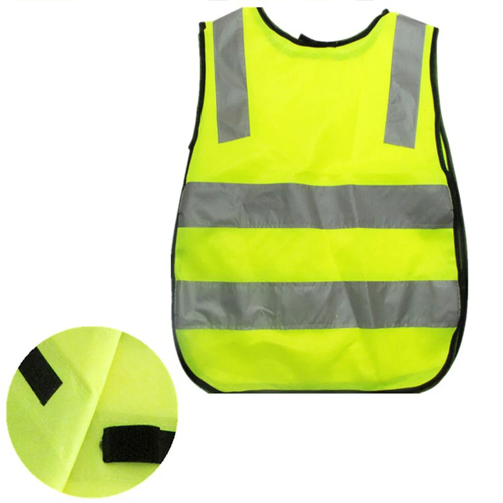 Детский светоотражающий жилет с высокой видимостью, Детский жилет для безопасности дорожного движения, желтый жилет, детские куртки со светоотражающими полосками