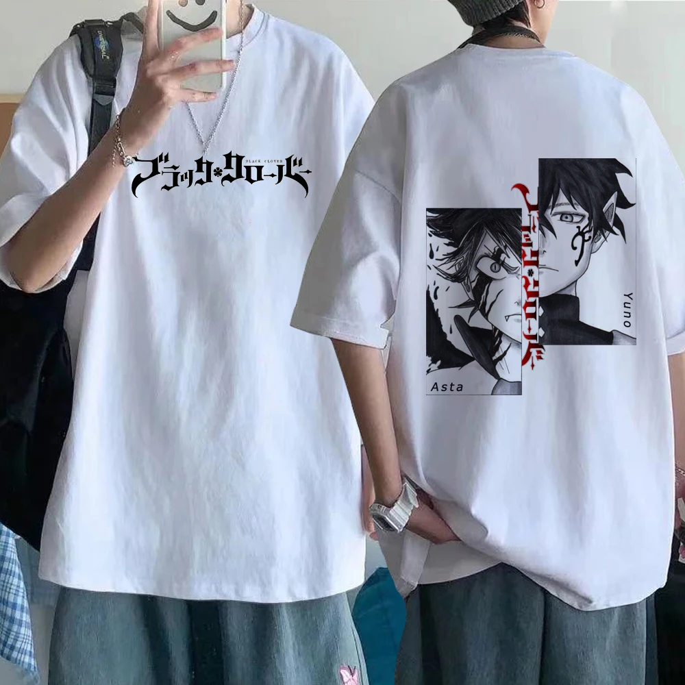 Black Clover Funny Cartoon T Shirt Men Manga Anime T-shirt Unisex Tshirt Hip Hop Top Tee Male