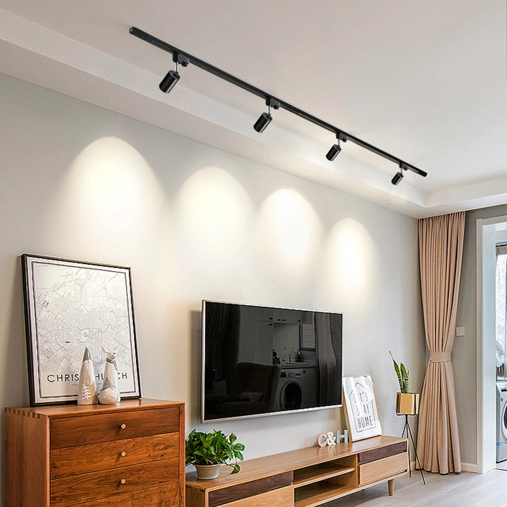 Easy to Install and Disassemble Suitable for Use in Places Such As Kitchen Living Room Stores Color : Black, Size : 30w Safe and Stable LED Ceiling ，Dimmable Spotlight Track Light