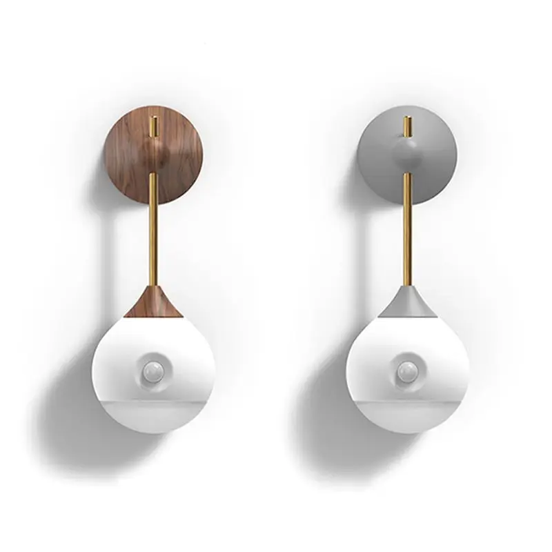 

USB Rachargeable Smart Night Light Sensor Removable Wall Lamp 120Degrees Infrared Induction Warm Magnet Illumination