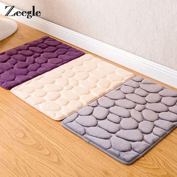 

Zeegle Stone Embossed Doormats Indoor Memory Foam Bathroom Bath Mats Anti-Slip Floor Mats Bedroom Bedside Mats Home Area Rugs