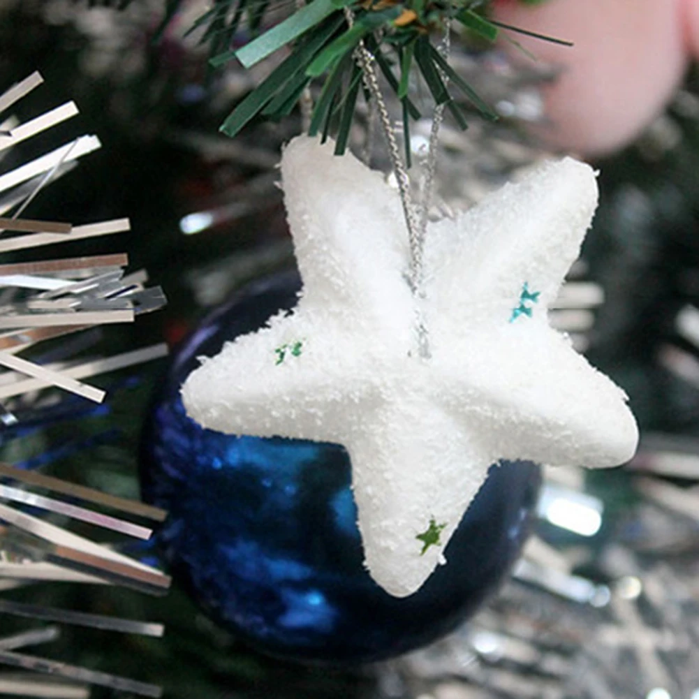 30 Pcs White Hanging Foam Star Christmas Ornament Party Xmas Festival Tree Decor