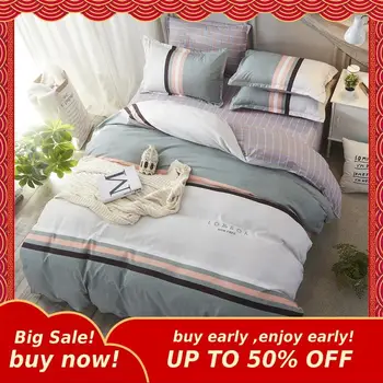 

MIHE 2019 Simple Style Printed sheet pillowcase quilt cover 3/4pcs Family Bedroom Fashion Bedding Suits A-SJT12