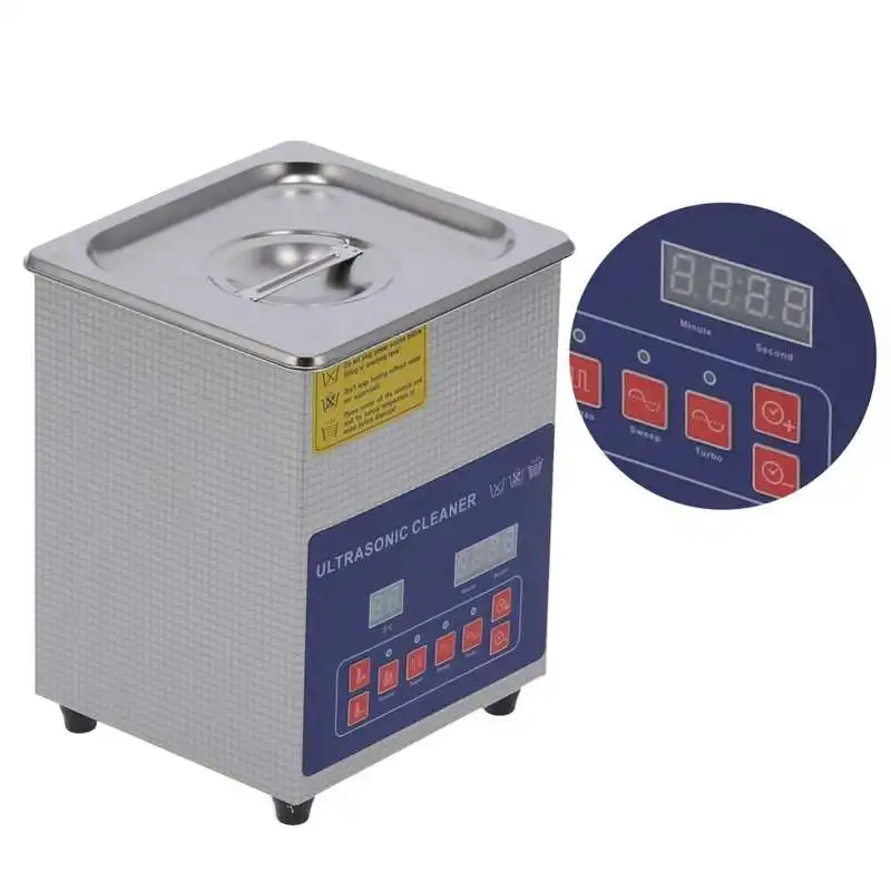 Ultrasonic Cleaner 2L Dual Frequency 40KHz/33KHz Cleaning with Heating Timing 