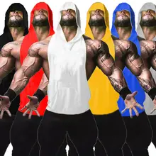 Мужская Спортивная Толстовка для фитнеса, майка для фитнеса, спортивный топ без рукавов, однотонные футболки, топы