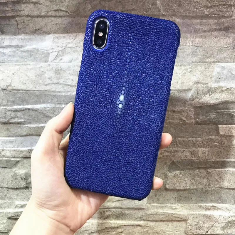 Роскошный кожаный чехол для iPhone X XS MAX XR настоящий жемчуг с рыбьей кожей кожаный чехол для iPhone 7 8 Plus
