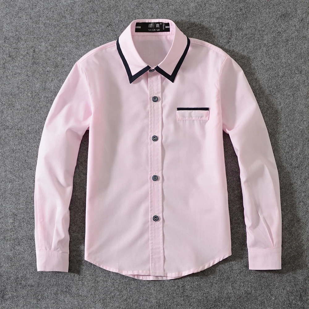 YuanLu, Детская рубашка, одежда с длинными рукавами для малышей, хлопковая рубашка для малышей, однотонная розовая блузка
