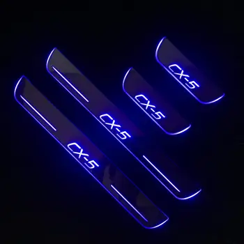 

Acrylic door sill plate strip with led decorative welcome light moving door scuff for mazda cx-5