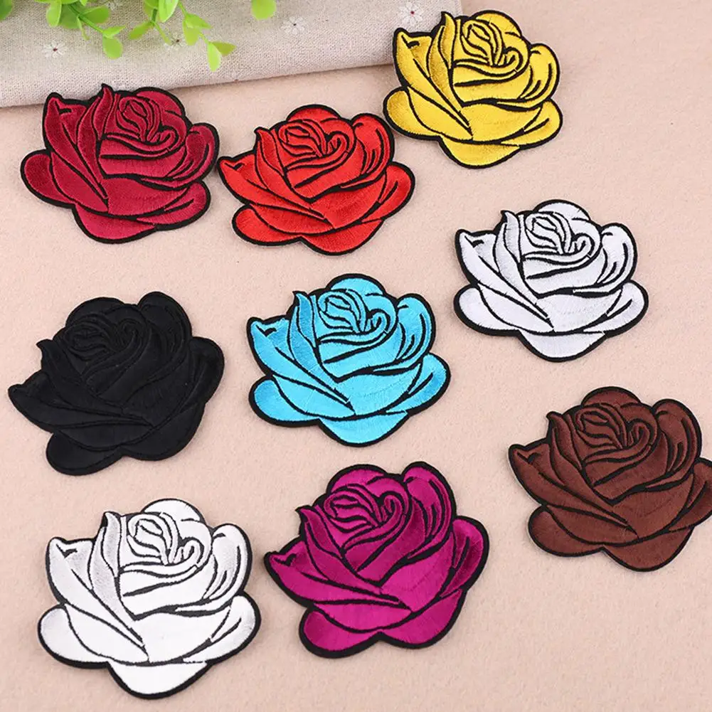 

Rose Badge Iron On Patch Decoration Flower Bag Hat Applique Clothing Accessory