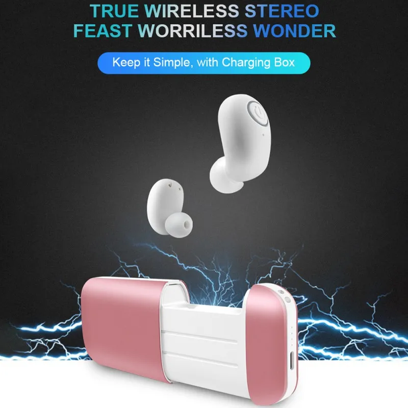 TWS B5 мини Bluetooth гарнитура стерео Беспроводная в уши IPX5 Водонепроницаемый портативный источник питания 2600 мАч