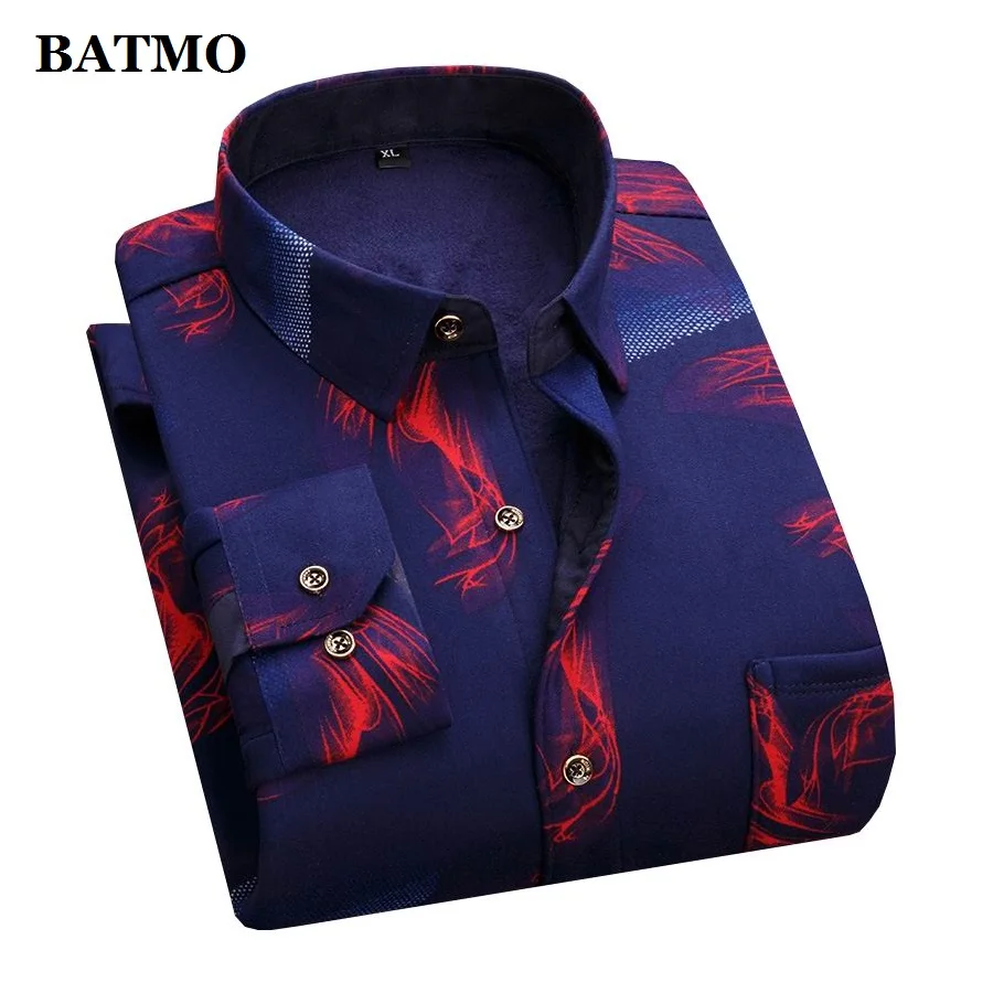 BATMO Новое поступление Зима и осень толстой плед рубашки для мужчин, мужские рубашки с принтом, размер M-4XL 802