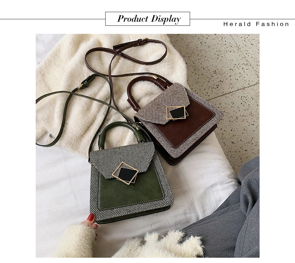 Herald модные женские сумки через плечо с замком и кнопкой, высокое качество, Лоскутная кожаная сумка, офисные повседневные сумки на плечо, сумка-мессенджер