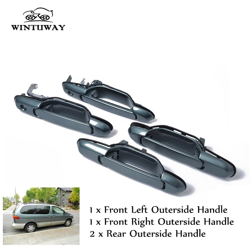 WINTUWAY 1 комплект наружная дверная ручка подходит для 98-03 Toyota Sienna Передняя Задняя Левая Правая 4 шт B-A0955