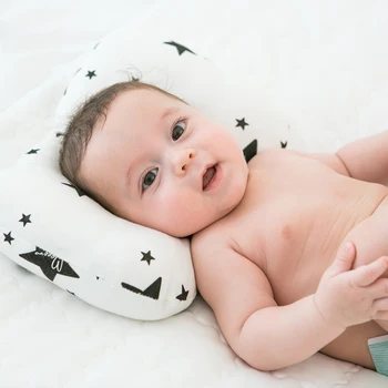

32*21*8cm Baby Pillow Cotton Print Children Anti-deviation Pillow Newborn Head Protection Pillow