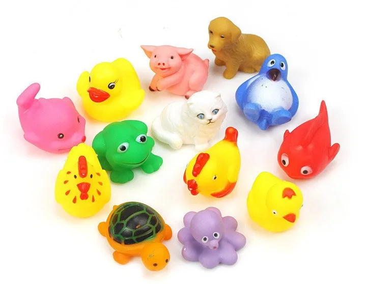 13pcs/Set Baby Bath Toys Yellow Rubber Duck Kids Water Squeeze-sounding Dabbling For Children | Игрушки и хобби