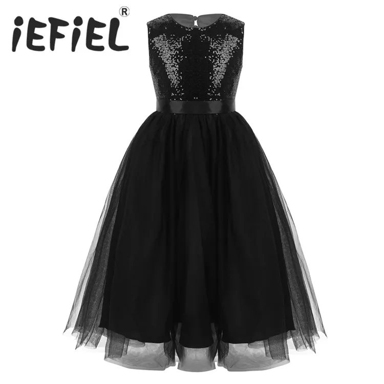 

Kids Girls Sequins Heart-Shaped Cutout Back Flower Girl Dress Princess Pageant Wedding Bridesmaid Birthday Party Gowns Dress