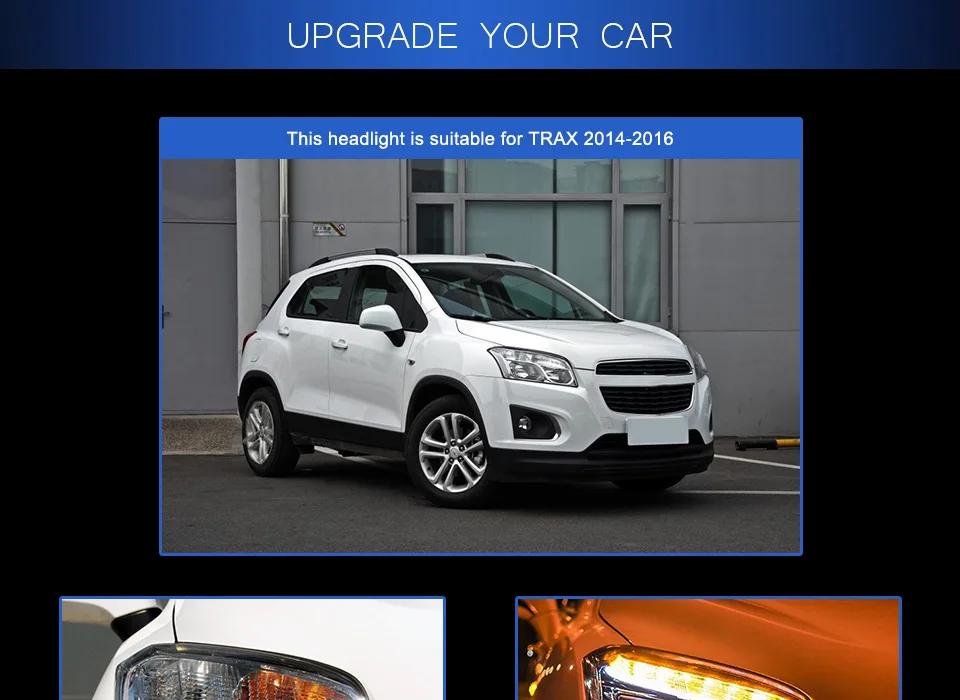 Автомобильный Стайлинг корпус передней фары для Chevrolet Trax фары 2013- светодиодные фары DRL H7 hid Биксеноновые линзы ближнего света