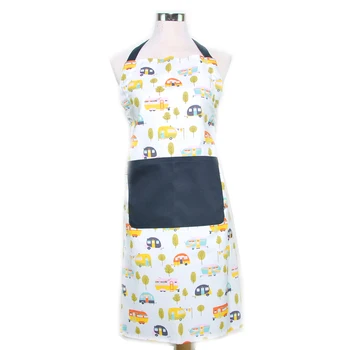 

Top grade apron cartoon camper van ovenmitt black pocket fashion sexy kitchen ware apron for women